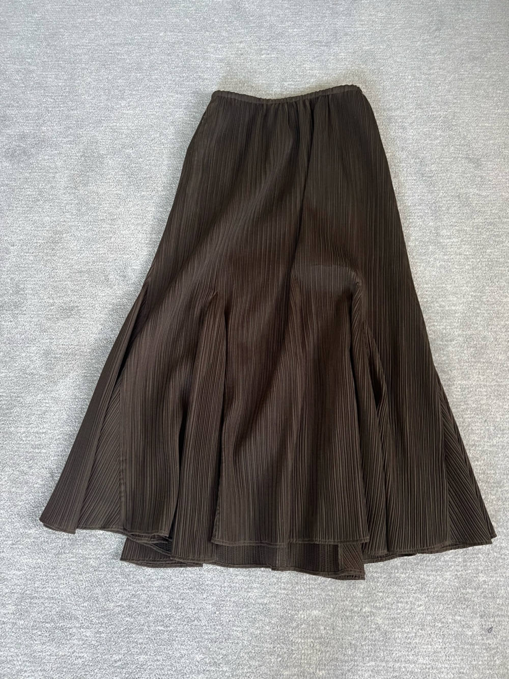 Deveaux Espresso Brown Pleated Maxi Skirt Sz. L/XL